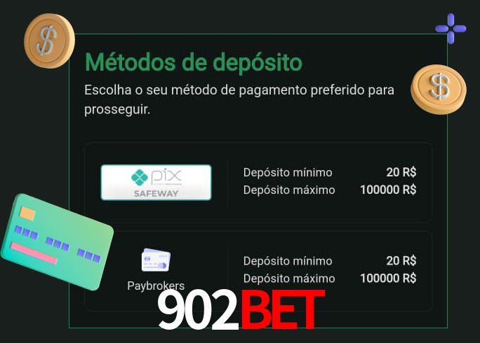 O cassino 902Bet oferece uma grande variedade de métodos de pagamento
